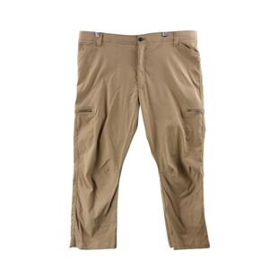 Wrangler Mens 44x30 Tan Cargo Hiking Stretch Pants Zip Pockets ATG